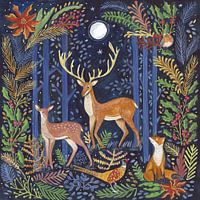 Animaux de la forêt au clair de lune
