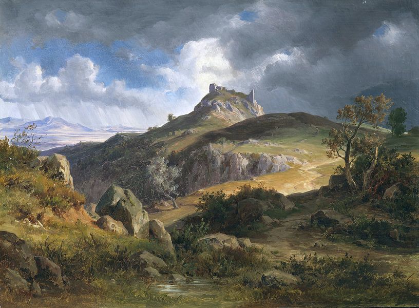 View of the ruins of Canossa Castle, Friedrich Preller, 1872 by Atelier Liesjes