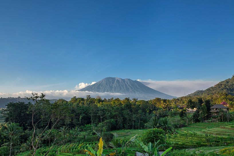 Agung volcano on the sunrise, Bali island in Indonesia by Tjeerd Kruse