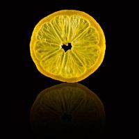 Slice of lemon with a reflection