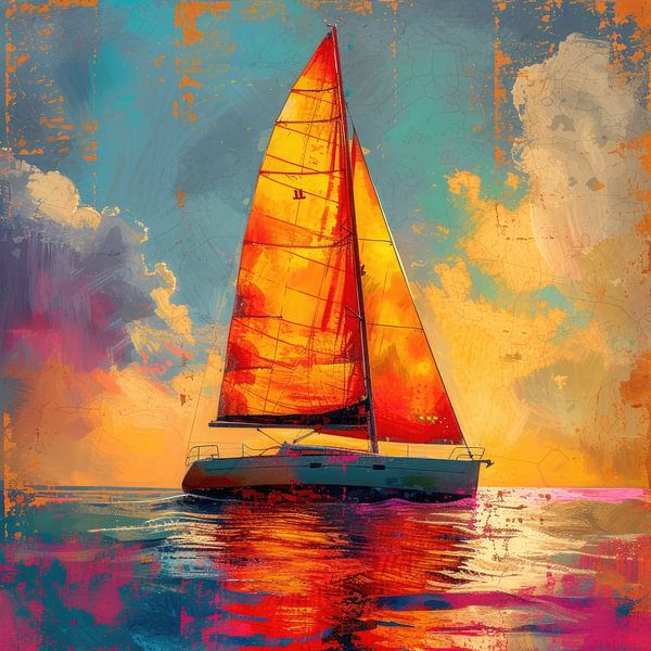 Sailboat Moon Maritime Sea Nautical by Niklas Maximilian