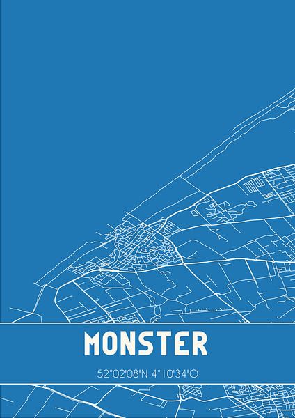 Blaupause | Karte | Monster (Südholland) von Ortsdrucke