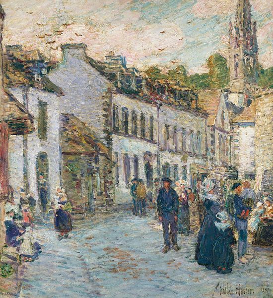 Childe Hassam,Rue dans la soirée de Pont Aven, 1897 par finemasterpiece