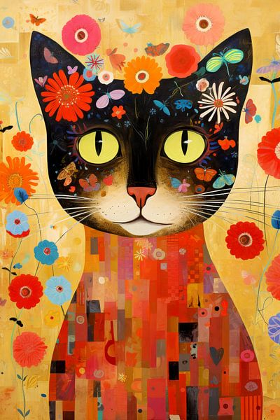 Kat Schilderij van Preet Lambon