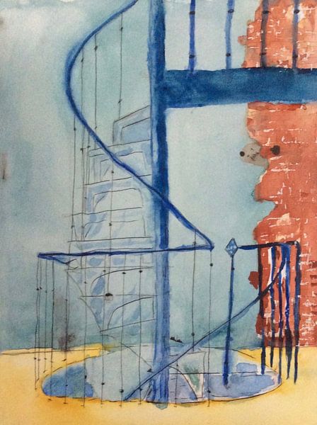 Spiral staircase in an old building by Catharina Mastenbroek