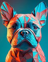 French bulldog in graphic digital portrait