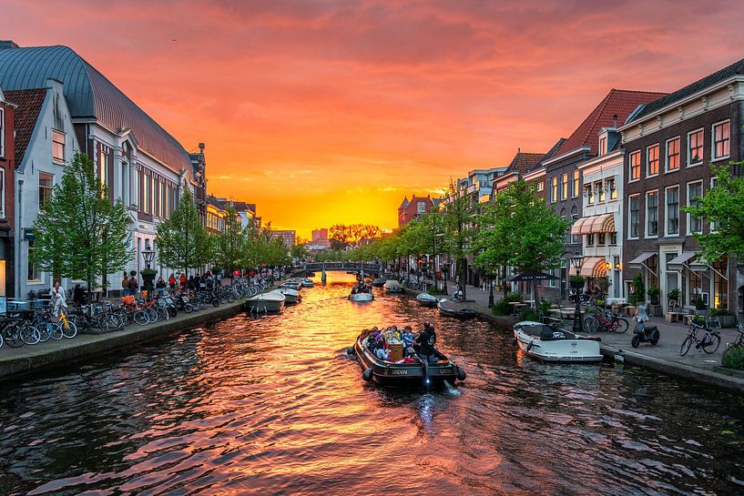 Promenade en bateau sur le Rhin à Leyde au coucher du soleil (0199) par Reezyard