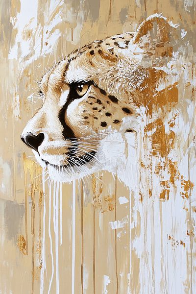 Cheeta portret met abstracte details van Imperial Art House