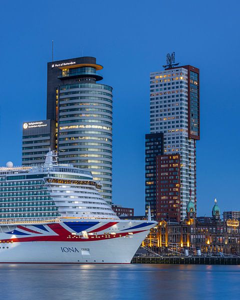 Skyline Rotterdam kop van zuid avec bateau de croisière par Sander Groenendijk