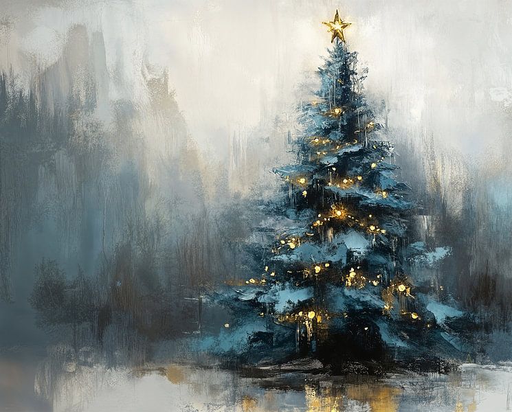 Weihnachtsbaum | Blaue Weihnachten von Wunderbare Kunst