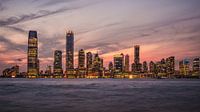 Jersey City im rot-orangen Abendlicht
