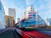 Eindhoven the white Lady red bus (long shutter speed)