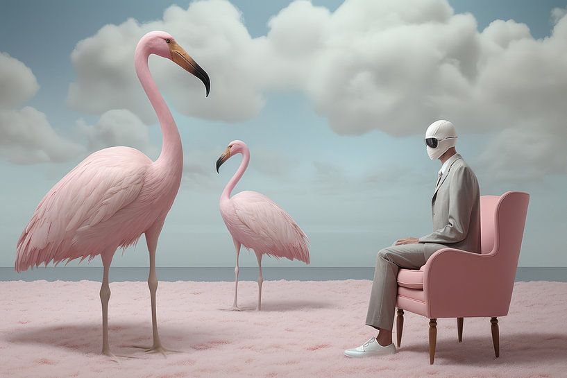 Digitally created Abstract minimalist and surreal bizarre landscape and inhabitants by Art Bizarre