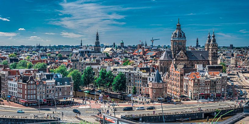 Panoramablick auf das Amsterdam Centre, Prins Hendrikkade von Rietje Bulthuis