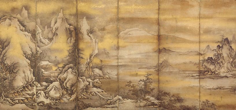 Landschaft der vier Jahreszeiten, eine von zwei, Shikibu Terutada von Meisterhafte Meister