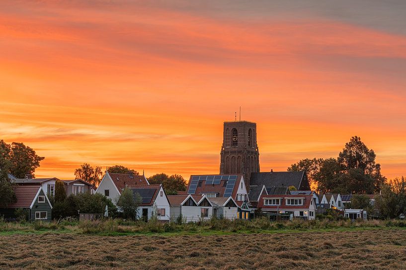 Sonnenuntergang am Ransdorp er Turm in Amsterdam von Jeroen de Jongh Fotografie