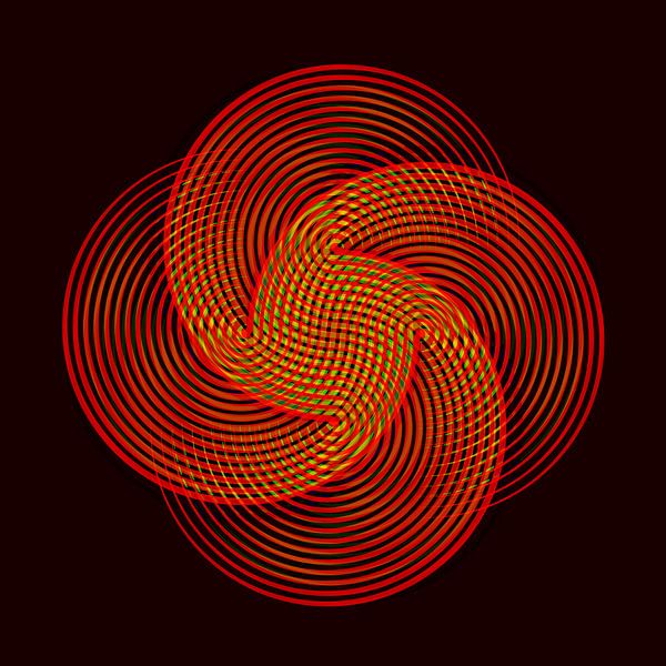 Retro Regenbogen Blume von Mad Dog Art