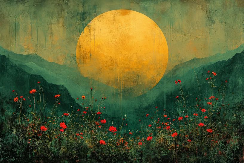 Sonnenuntergang in einer modernen abstrakten Landschaft von Studio Allee