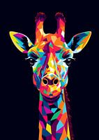 Giraffe Tier Pop Art Farbe Stil