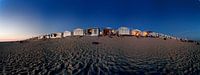 Bloemendaal beach with holiday homes, beach huts at night