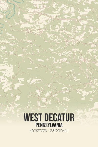 Alte Karte von West Decatur (Pennsylvania), USA. von Ortsdrucke