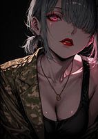 Militärisches Anime-Mädchen