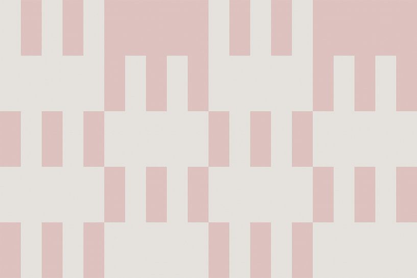 Motif de damier. Formes géométriques modernes abstraites et minimalistes en rose et blanc 12 par Dina Dankers