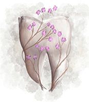 Zahn Gemälde. Zahnarzt, Zahntechniker, Zahnheilkunde, Zahnarztpraxis