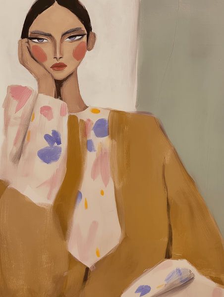 Modernes Porträt, Illustration von Carla Van Iersel