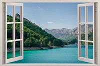 Zicht op tropisch meer