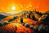 Paysage romantique en Toscane
