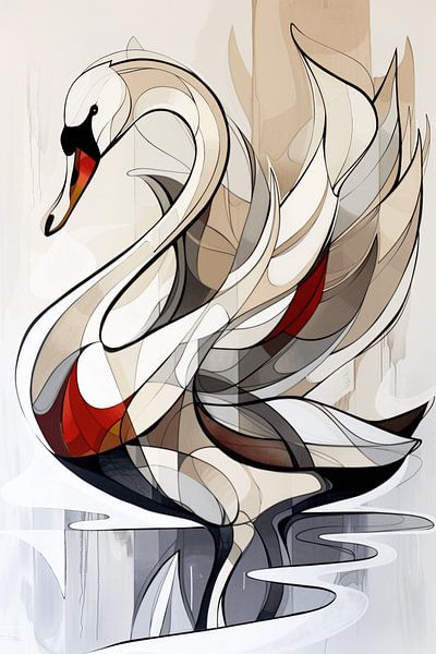 The Swan&#039;s Abstract Dance by Karina Brouwer