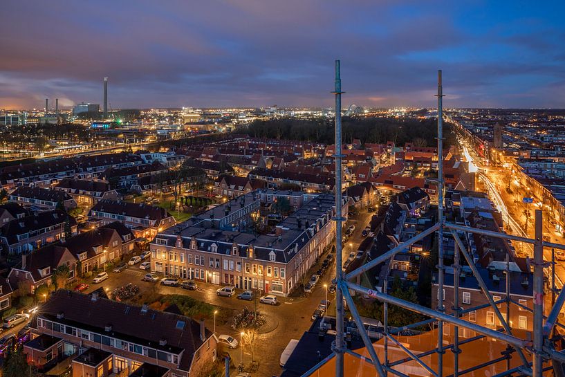 Cityscape Utrecht blue hour morning view water tower Amsterdamsestraatweg by Russcher Tekst & Beeld