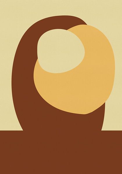 Abstracte vormen in terra en botergeel van Dina Dankers