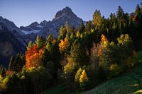 Zimba-Gipfel im Brandnertal in Herbstfarben