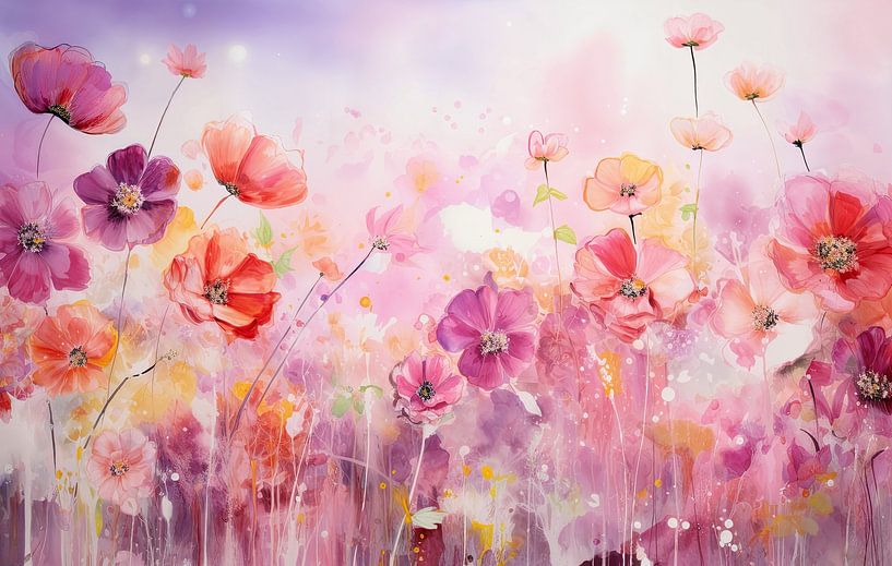 Rosa &amp; lila Blumenwiese von studio snik.