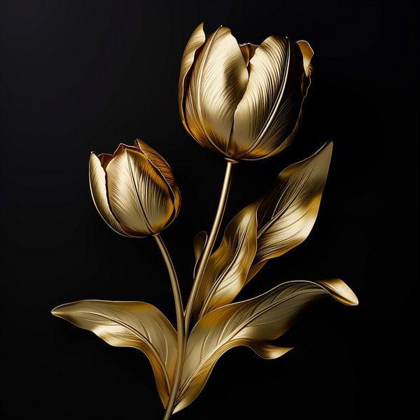 Goldene Tulpen von Schwarzer Kaffee