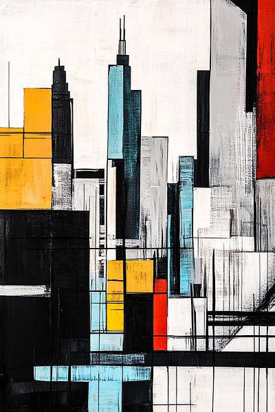 Moderne abstracte skyline schilderij van Imperial Art House