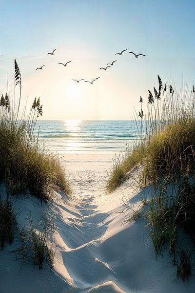 Strandblick Dünen von Poster Art Shop