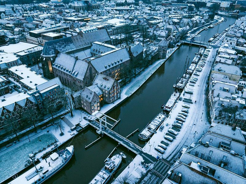 Zwolle downtown district during a cold winter morning seen from  by Sjoerd van der Wal Photography