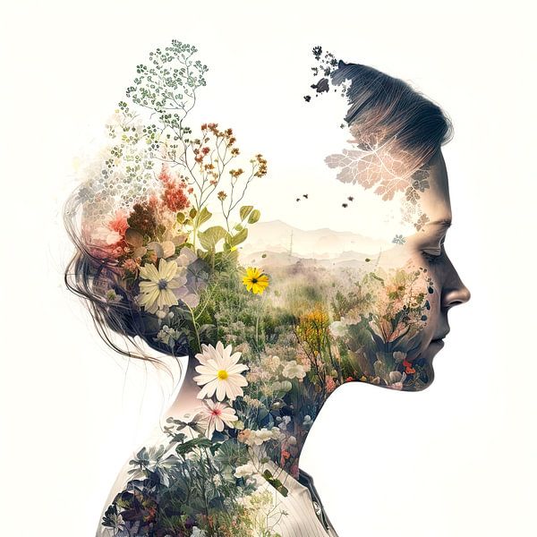 Summer female portrait by Vlindertuin-Art