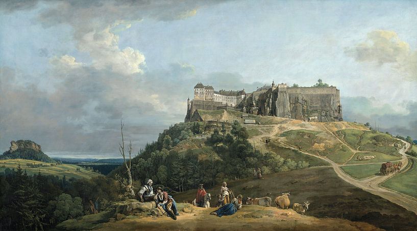 Bernardo Bellotto,Die Festung Königstein von finemasterpiece