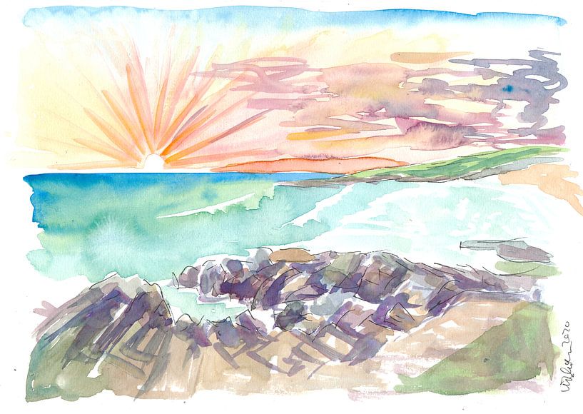 Rough romantic coastline Outer Hebrides Harris Scotland by Markus Bleichner