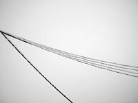 Power cable in winter coat