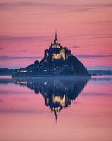 Le Mont-Saint-Michel bei Sonnenuntergang