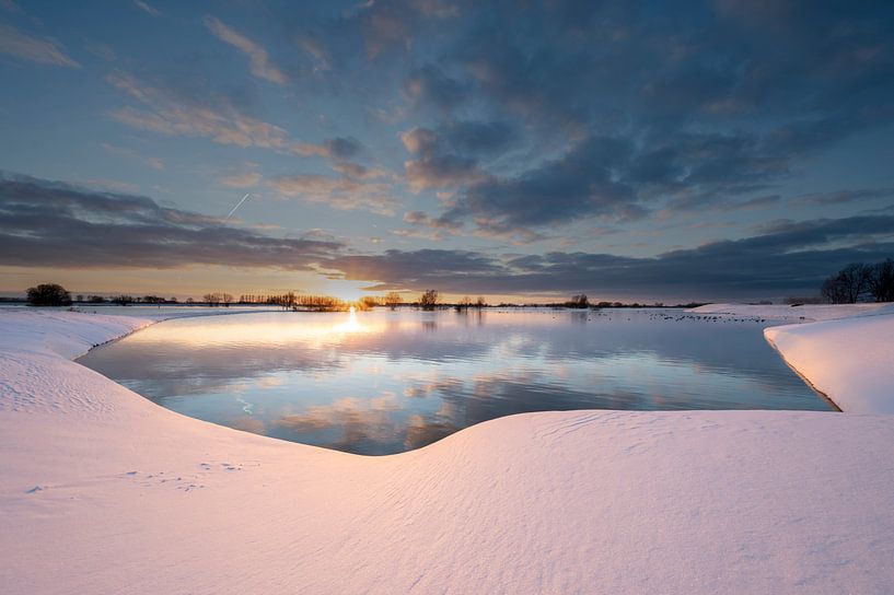 Winterlandschaft IJssel von Douwe Deinema