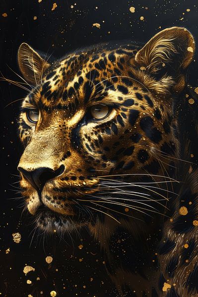 Golden Staring Tin - Leopard - Luxus von Eva Lee