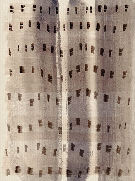 Neutrale abstrakte Kunst in warmen Erdtönen. Wabi-Sabi-Wellen von Dina Dankers