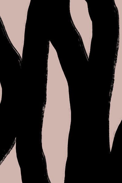 Moderne abstrakte minimalistische Formen und Linien in Schwarz auf Beige VII von Dina Dankers