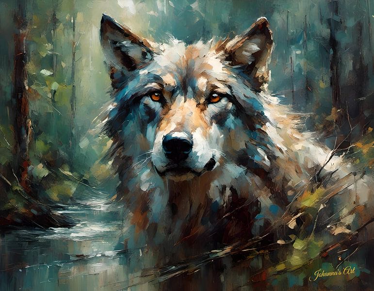 Faune - Surréalisme abstrait - Loup 1 par Johannas Art Creations